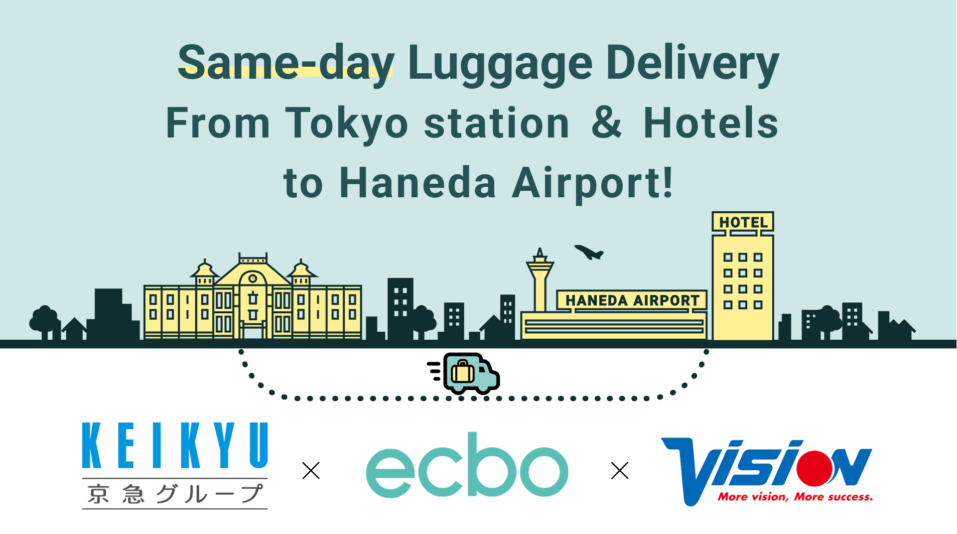ecbo、京急とビジョンと共に羽田空港への手荷物当日配送の実証を開始 